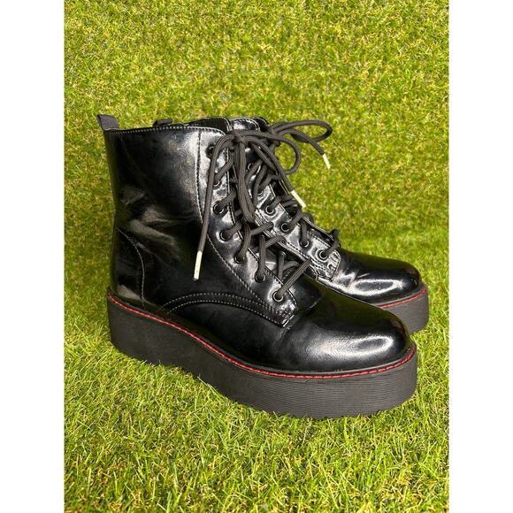 Steve Madden Cool Planet Kreed Patent Leather‎ Platform Zipper Boot 8.5 - Picture 3 of 16